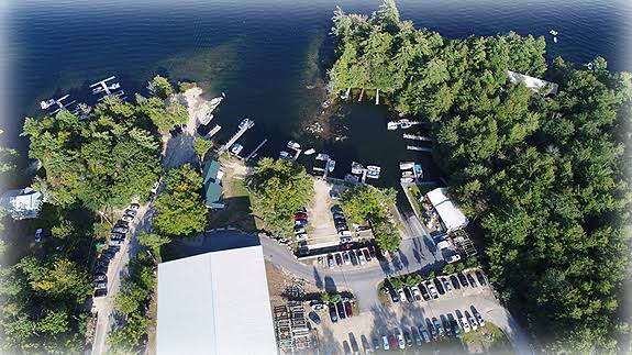 Aerial view of Harilla Landing Yacht Club marina